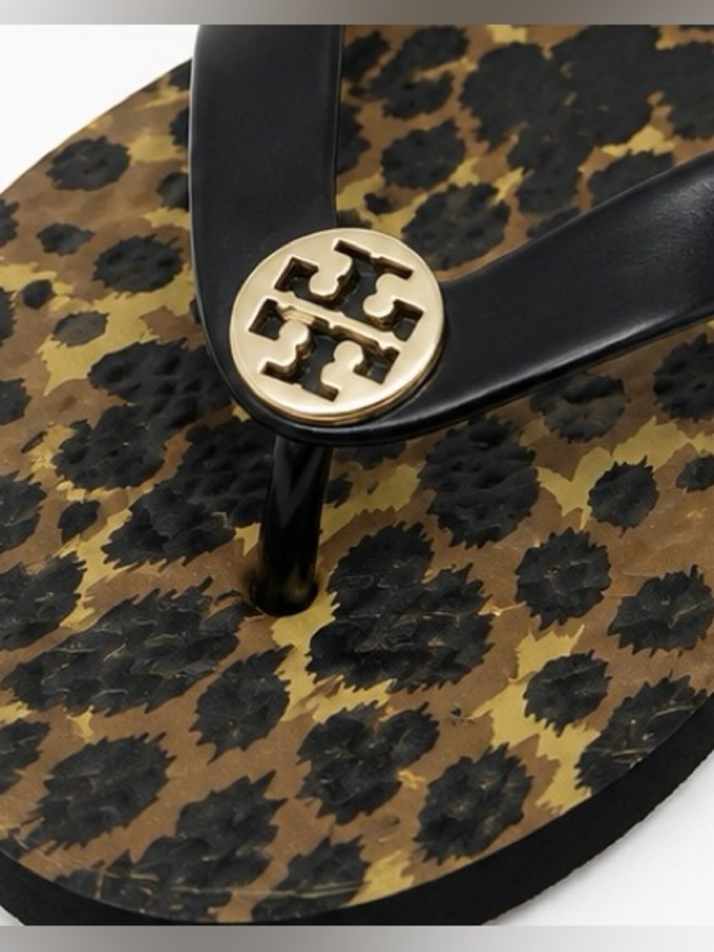 Tory Burch Leopard-Print Flip Flops with Black Straps and Gold Logo 🖤⭐️ - Picture 4 of 7